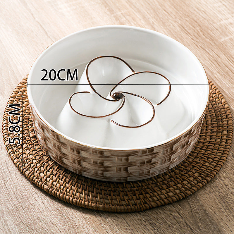 Non-Slip Ceramic Dog Bowl for Healthy Slow Eating
