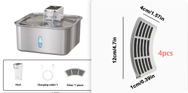Wireless Cat Water Fountain – Stainless Steel & Rechargeable