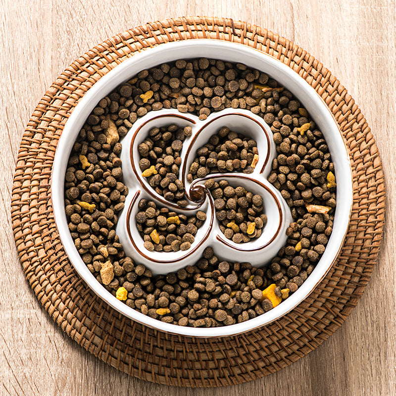 Non-Slip Ceramic Dog Bowl for Healthy Slow Eating