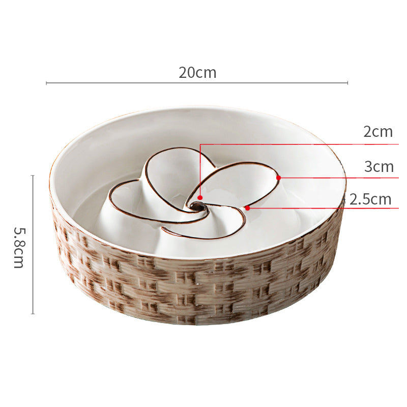 Non-Slip Ceramic Dog Bowl for Healthy Slow Eating