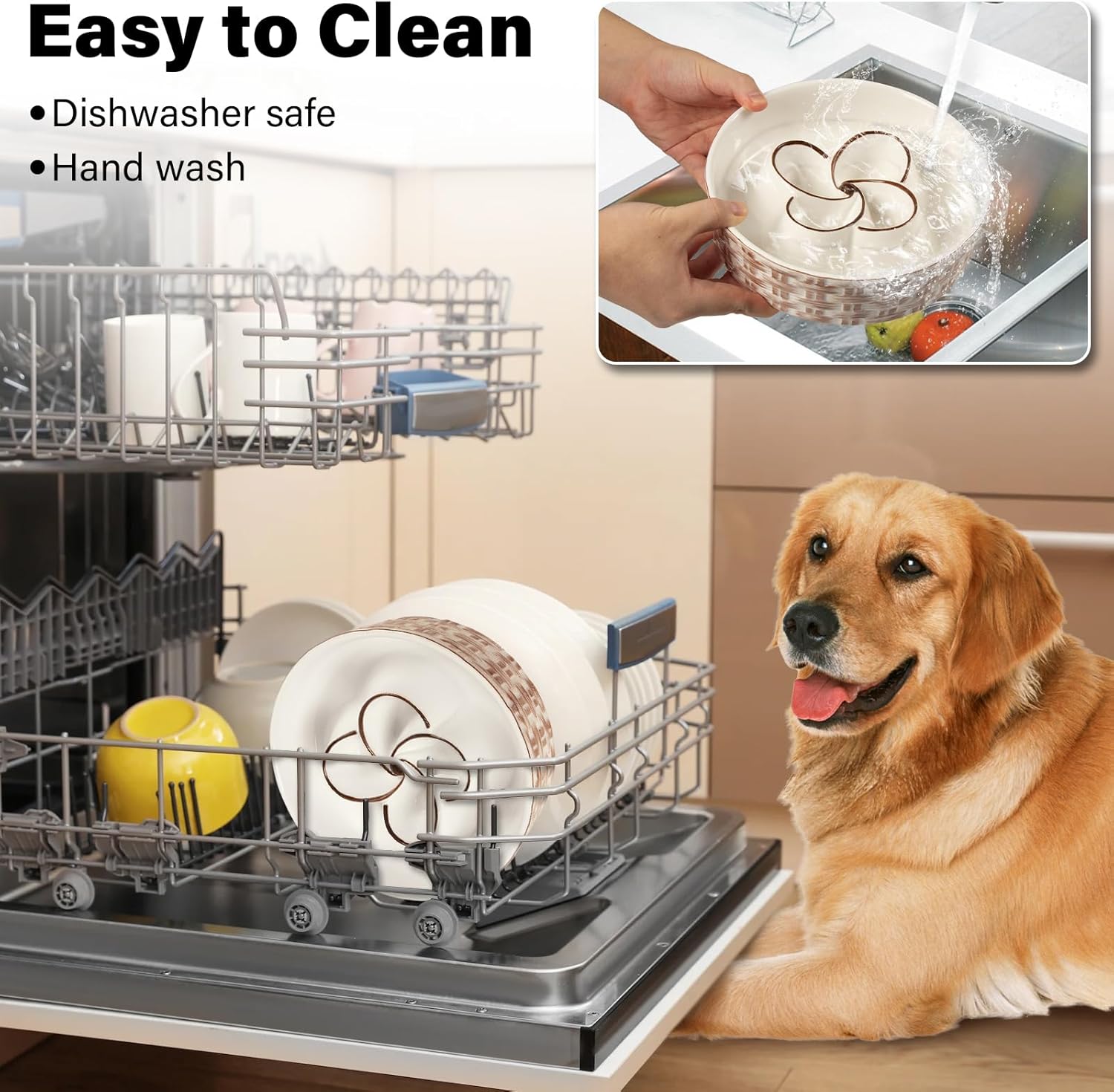 Non-Slip Ceramic Dog Bowl for Healthy Slow Eating