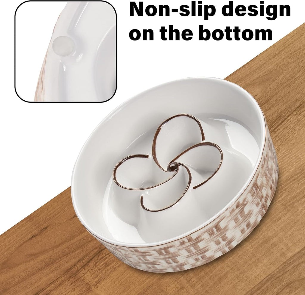 Non-Slip Ceramic Dog Bowl for Healthy Slow Eating